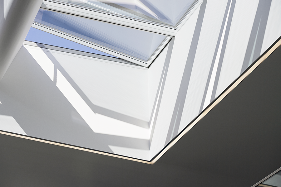 VELUX modular skylights letting the natural light come through and opening for ventilation